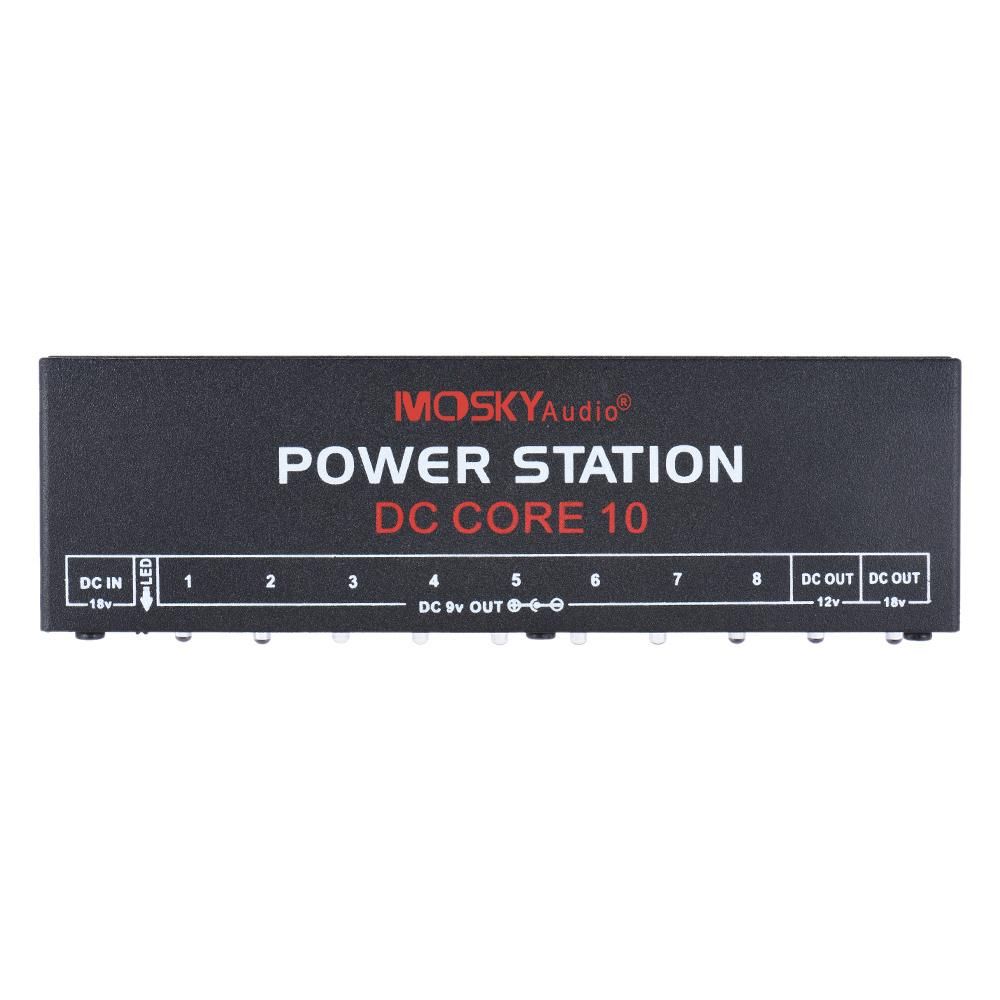 MOSKYAudio Mini Power Supply Station 10 Isolated DC Outputs for 9V 12V 18V Guitar Effect with Power Cables