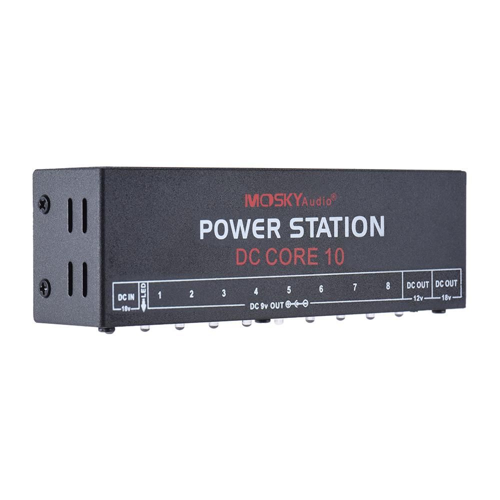 MOSKYAudio Mini Power Supply Station 10 Isolated DC Outputs for 9V 12V 18V Guitar Effect with Power Cables