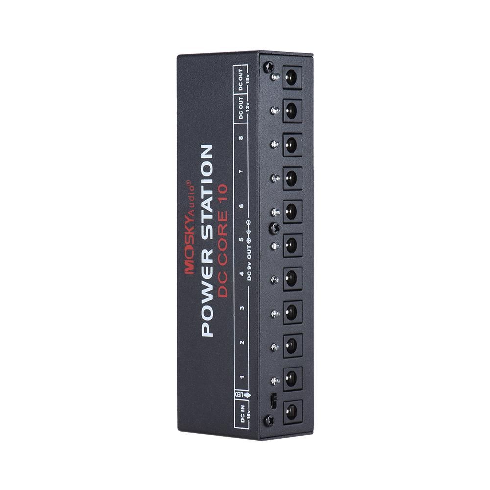 MOSKYAudio Mini Power Supply Station 10 Isolated DC Outputs for 9V 12V 18V Guitar Effect with Power Cables