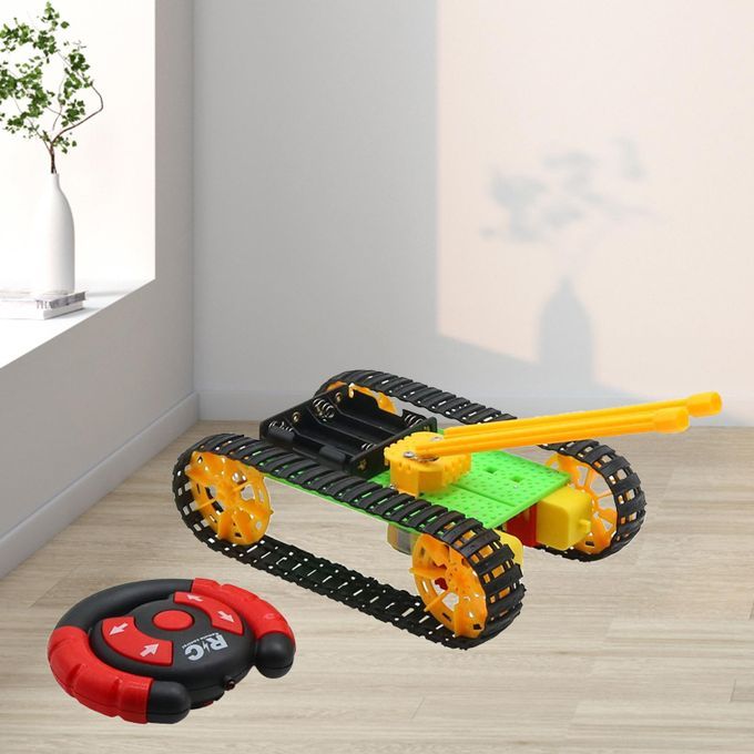 RC Tanks Kids Remote Control Cars Toys DIY Kit Yellow Fast Maneuver