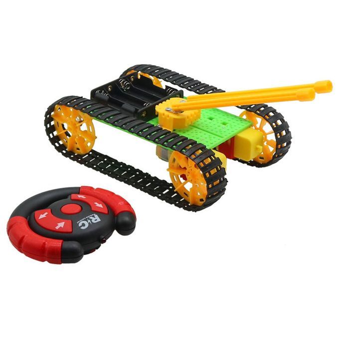 RC Tanks Kids Remote Control Cars Toys DIY Kit Yellow Fast Maneuver