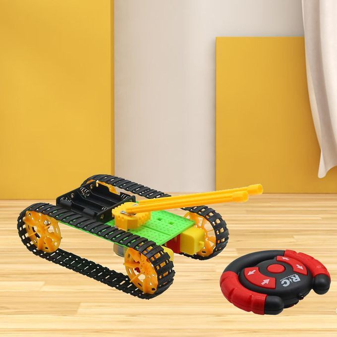 RC Tanks Kids Remote Control Cars Toys DIY Kit Yellow Fast Maneuver