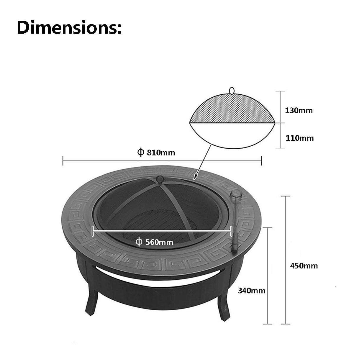 Outdoor Pit BBQ Table Grill Garden Patio Camping Heater Fireplace Brazier