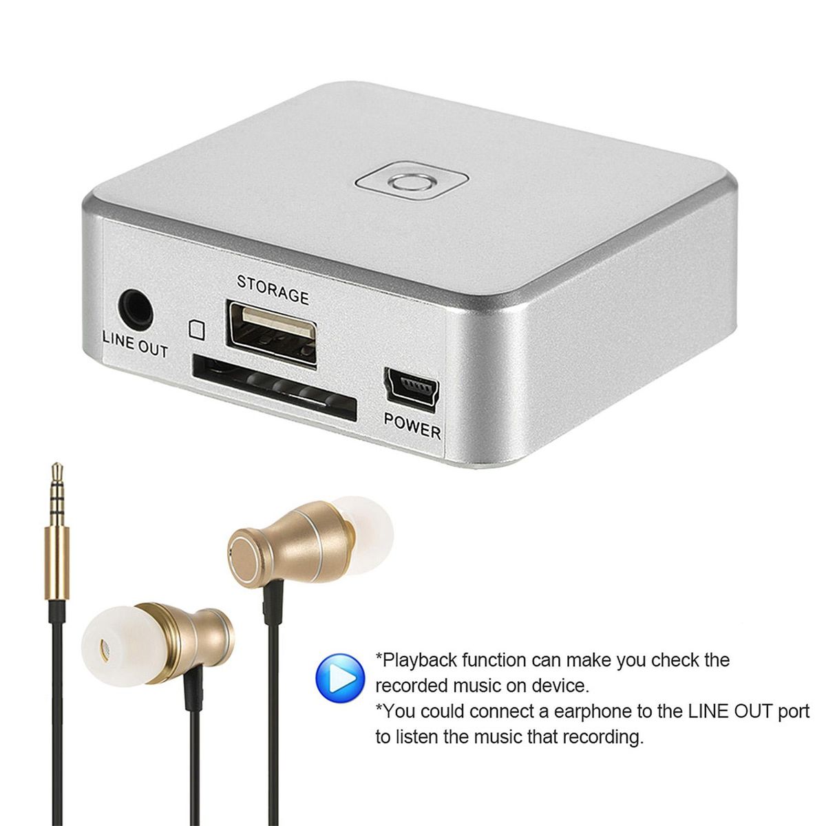 Audio Capture Recorder Music Digitizer with 3.5mm & RCA IN Ports Save into SD Card USB Disk as MP3 File with Remote Controller EU Plug