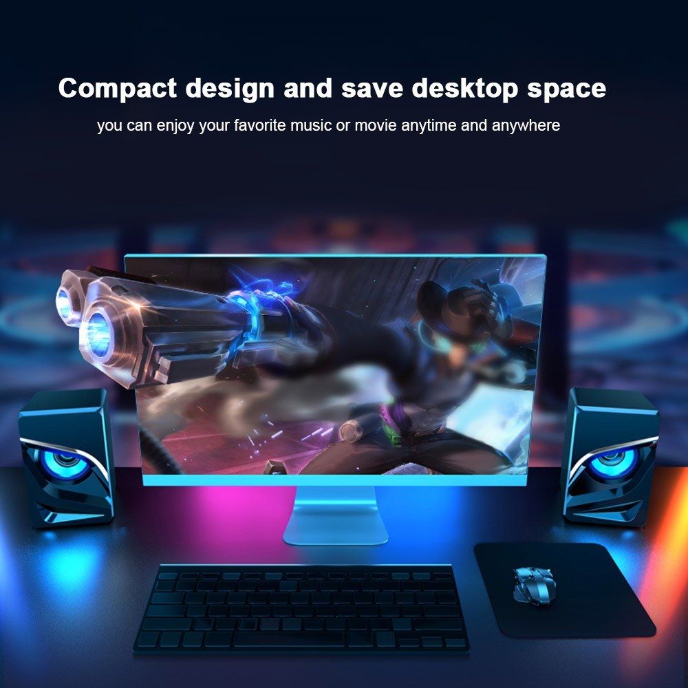 V128 Mini USB 2.1 Stereo Sound Speaker Desktop Computer