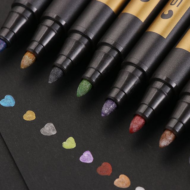 10pcs Colorful Waterproof Metalic Paint Silver Mar