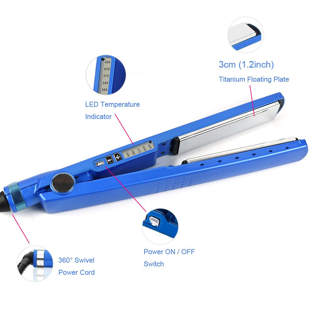 Professional Hair Straigthener Curler 450°F Nano-titaniumn Flat  Hair Styling Tools Sets Hair Combs Straigthening S 3cm