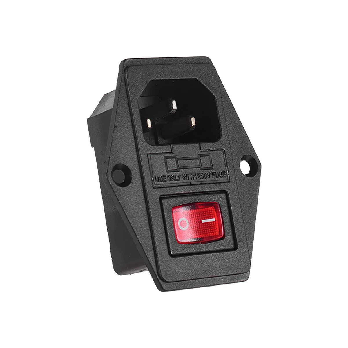 Creality 3D Inlet Module Plug Fuse Switch Male Power Socket 10A 250V 3Pin for CR-10 Series Ender-3 3D Printer, 1pcs
