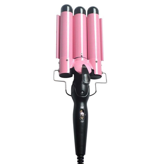 Big Wave Electric Curling  Hair Curler 3 Barrel 2  Temp Pink