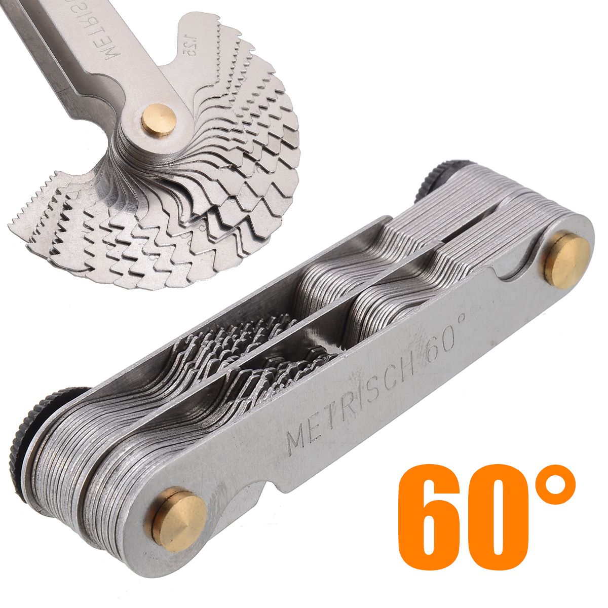 60 And 50 Degree Whitworth Metric Screw Thread Pitch Gauge