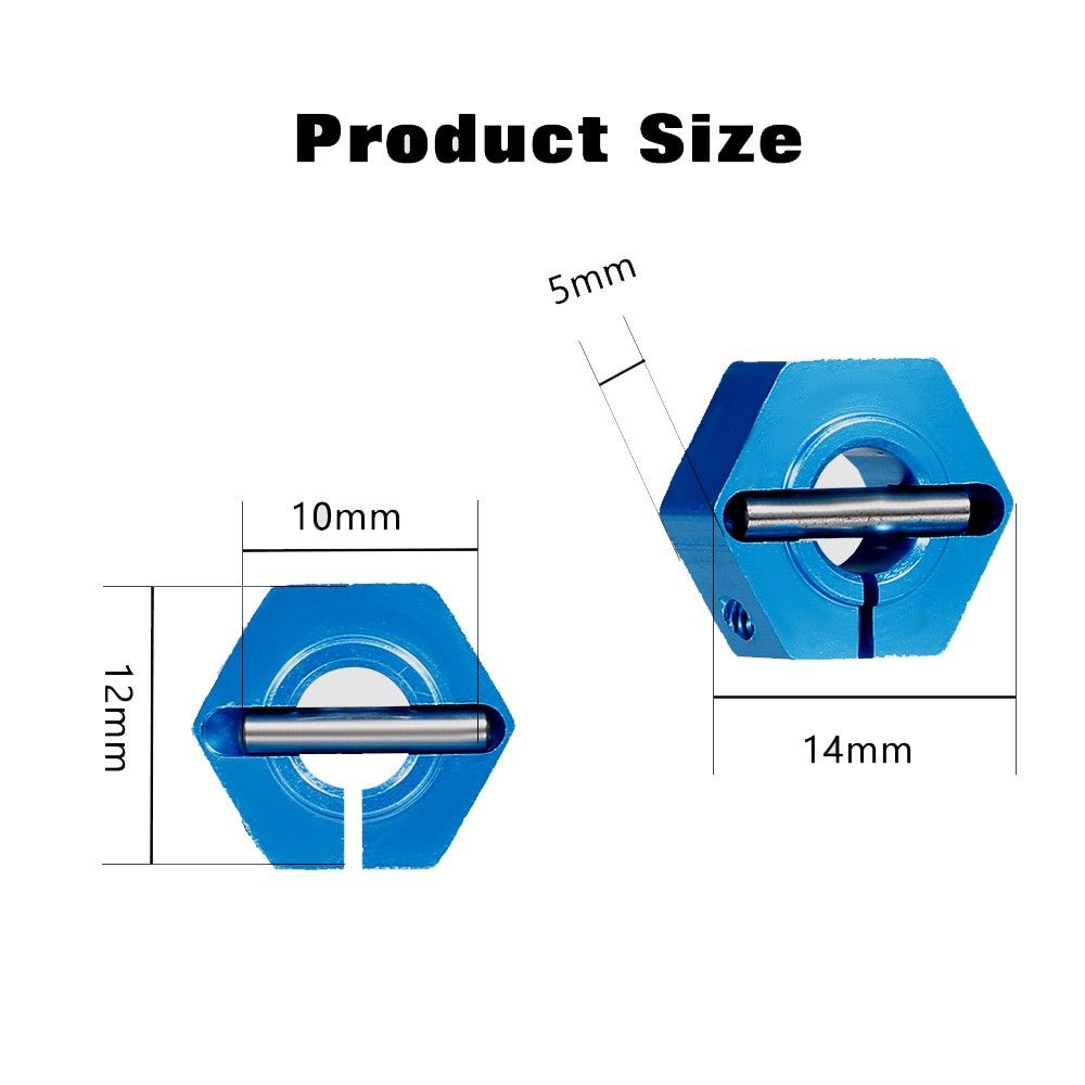 4PCS Aluminum 12mm Hub Hex Coupler Wheel Hex For Traxxas