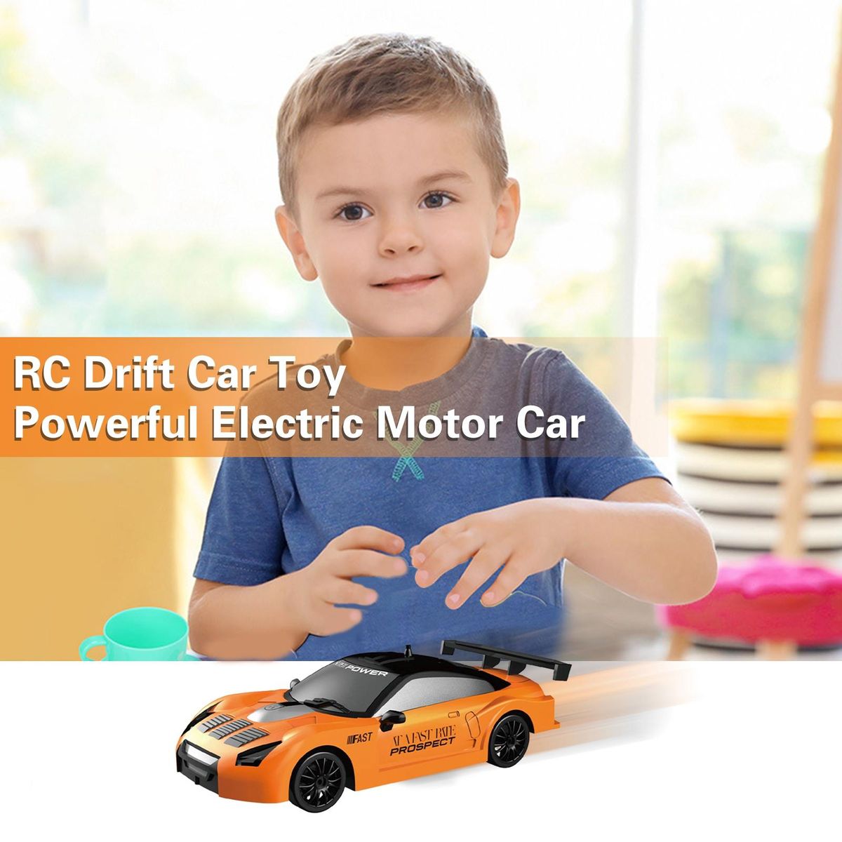Remote Control Car High-speed Rc Drift Car Toy 4wd Electric for Kids Orange
