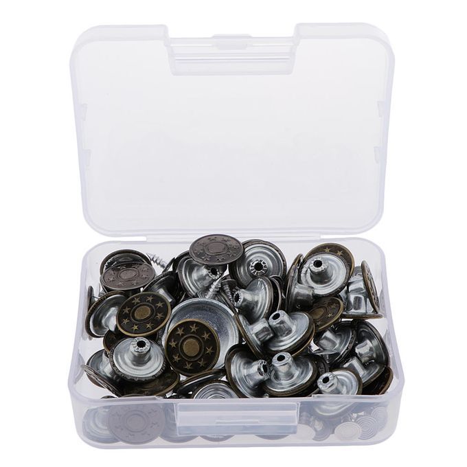 60 Sets Jeans Snap Button Dungaree Rivets For DIY Garment Accessories
