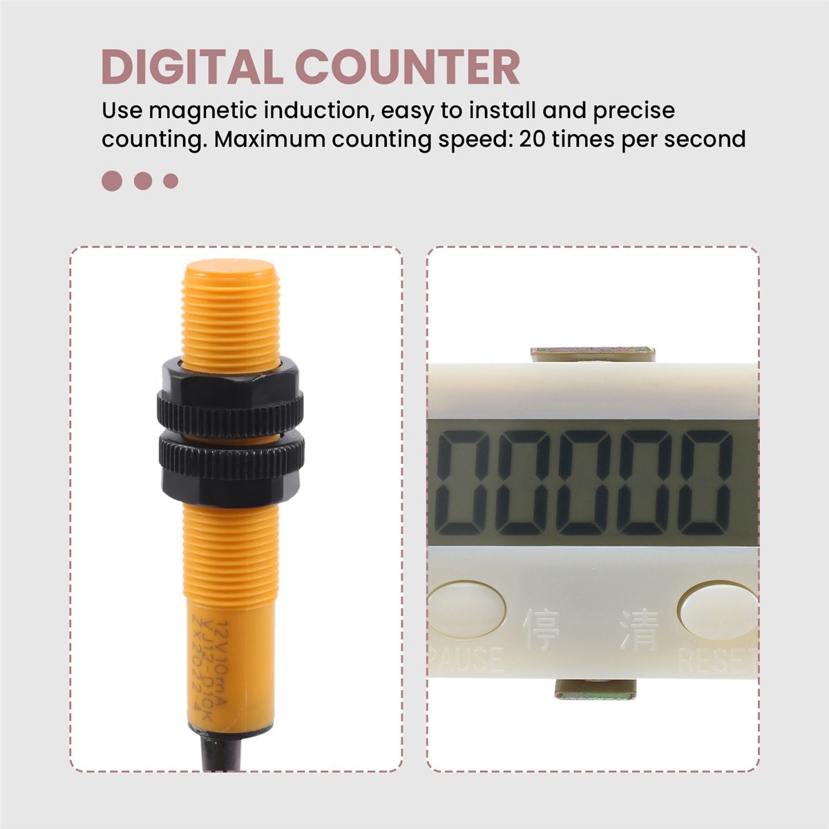 0-99999 LCD Digital Display Electronic Counter Punch Magnetic Induction Proximity Switch Reciprocating Counter