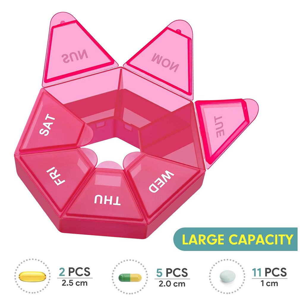 Folding Pill Case Medicine Drug Pills Organizer Storage Boxs Portable Pharmacy Capsule Tablet Container Empty Pillbox Cases Color 1