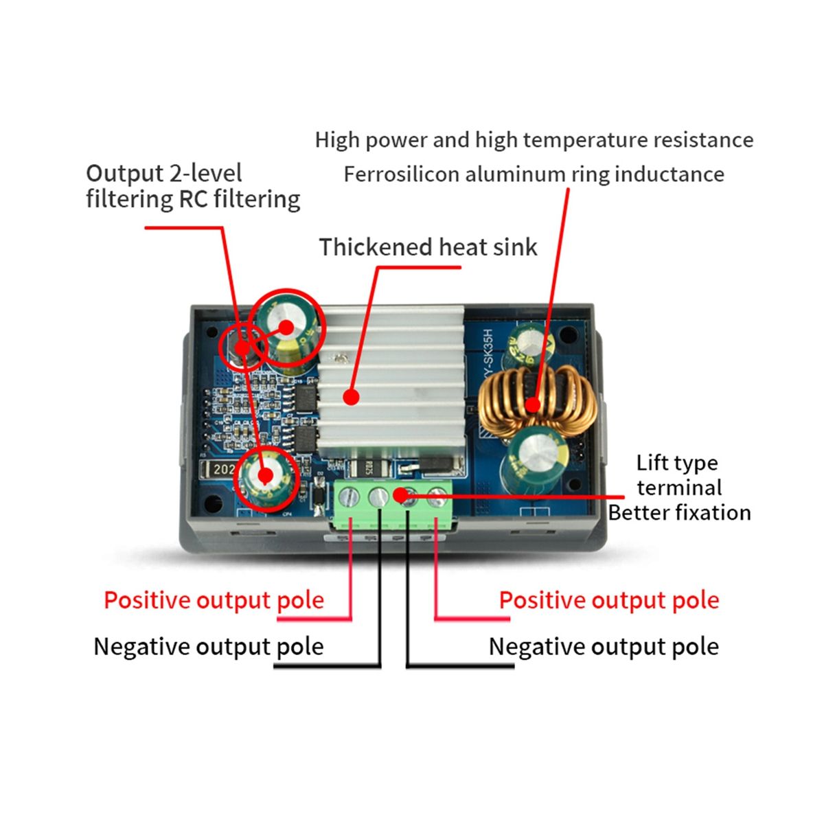 SK35H DC DC Boost Converter CC CV 06-30V 4A 5V 6V12V 24V Power Module Adjustable Regulated Laboratory Power Supply
