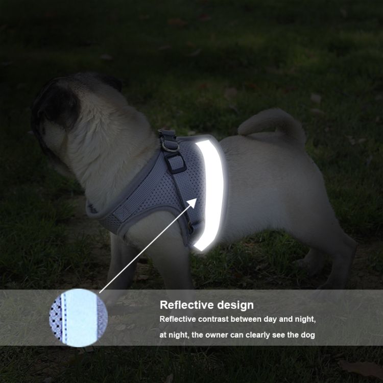 Adjustable Polyester Mesh Reflective Vest Lead Leash For Pet Dog