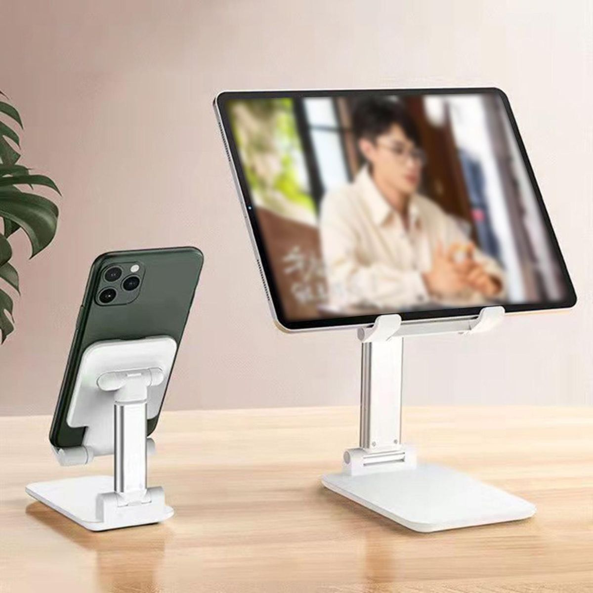 Desk Phone Stand Smooth Surface Cellphone Bracket White