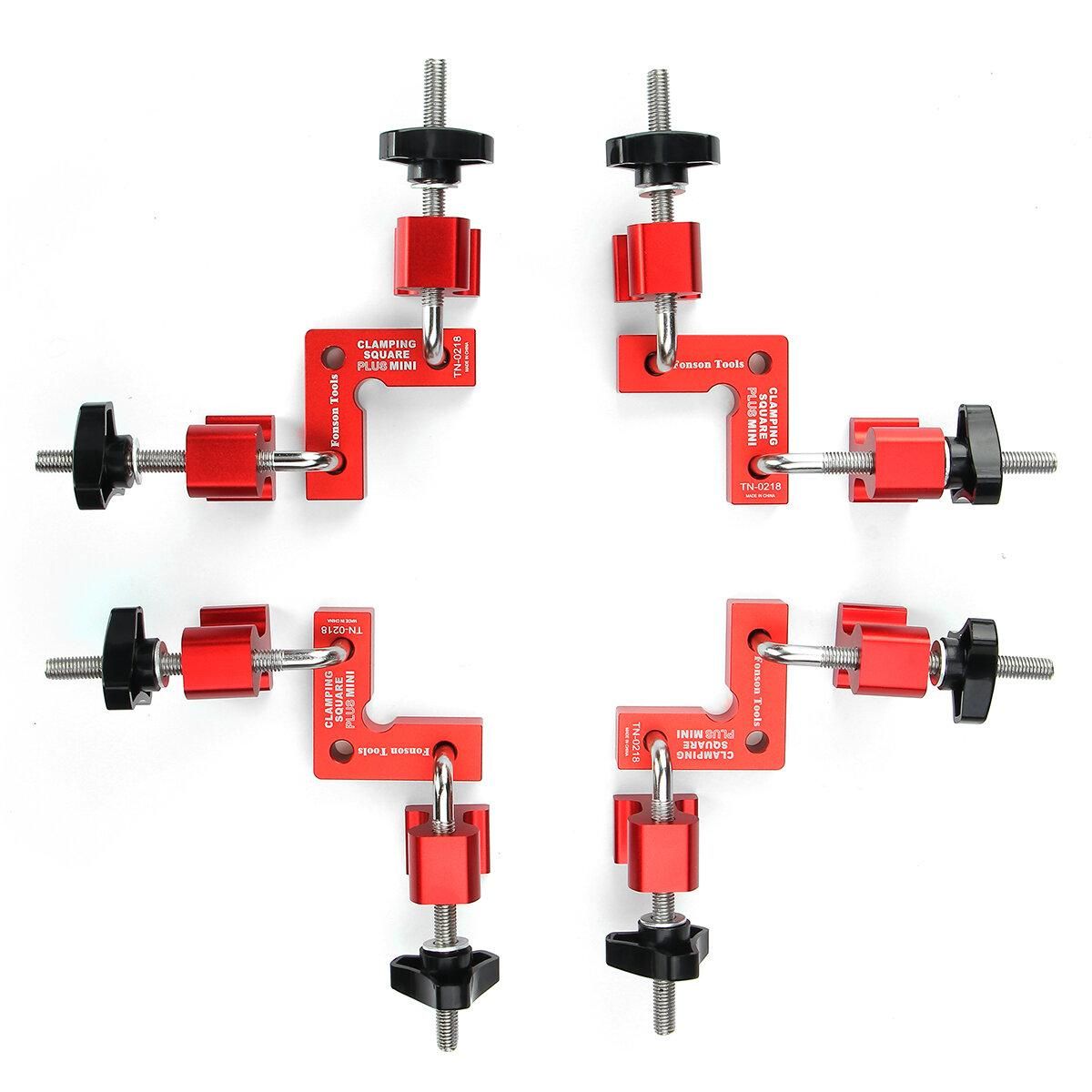 FONSON 4 Set Mini Woodworking Right Angle Positioning Clamp 90 Degree Precision Clamping Square Carpenter Square