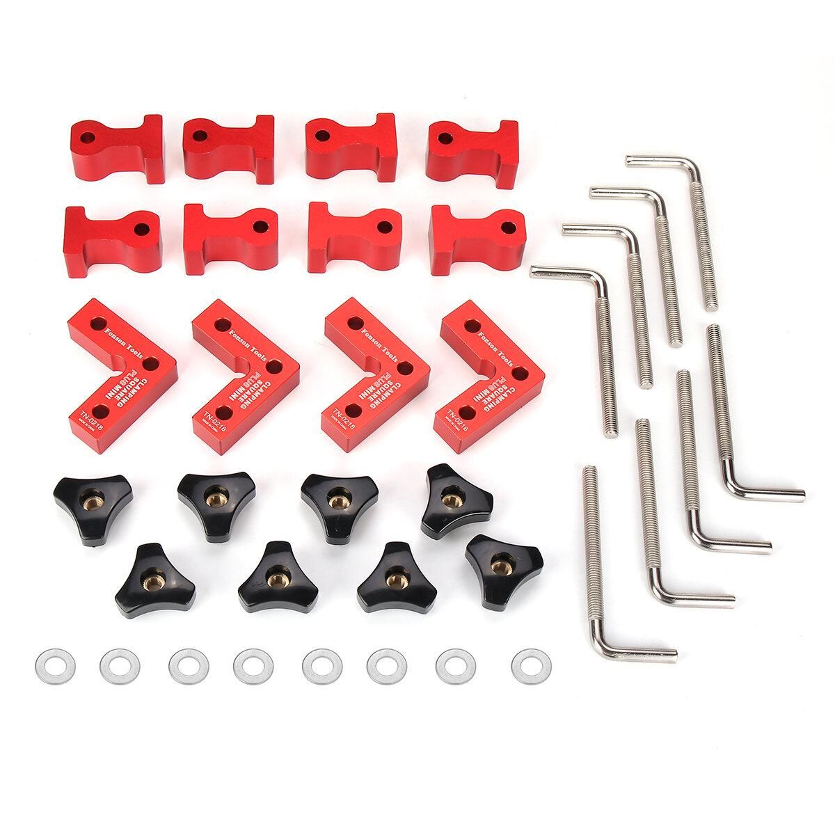 FONSON 4 Set Mini Woodworking Right Angle Positioning Clamp 90 Degree Precision Clamping Square Carpenter Square