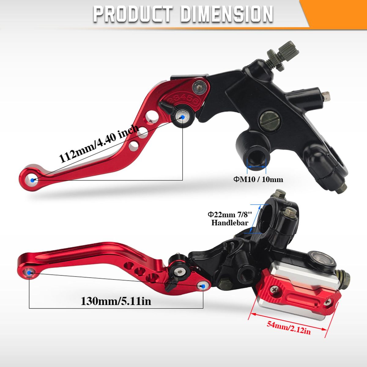 Motorcycle 7/8in 22mm Handlebar Brake Master Cylinder Clutch Lever CNC Left Right Set Motorcycle Clutch Brake Lever Set for Motorcycle Street Bike Sports Bike Chopper Cruiser Cafe Racer