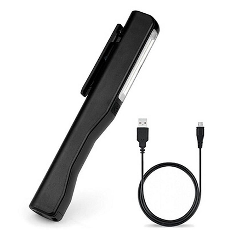 Rechargeable LED COB Portable Camping Work Inspection Light Lamp Hand Torch Magnetic for Household Workshop Automobile Camping black
