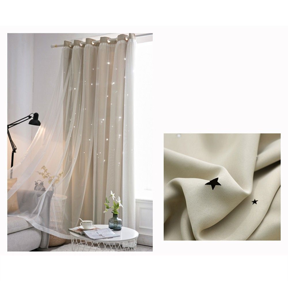 Window Curtain Hollowed Out Stars Shading Curtain Drape