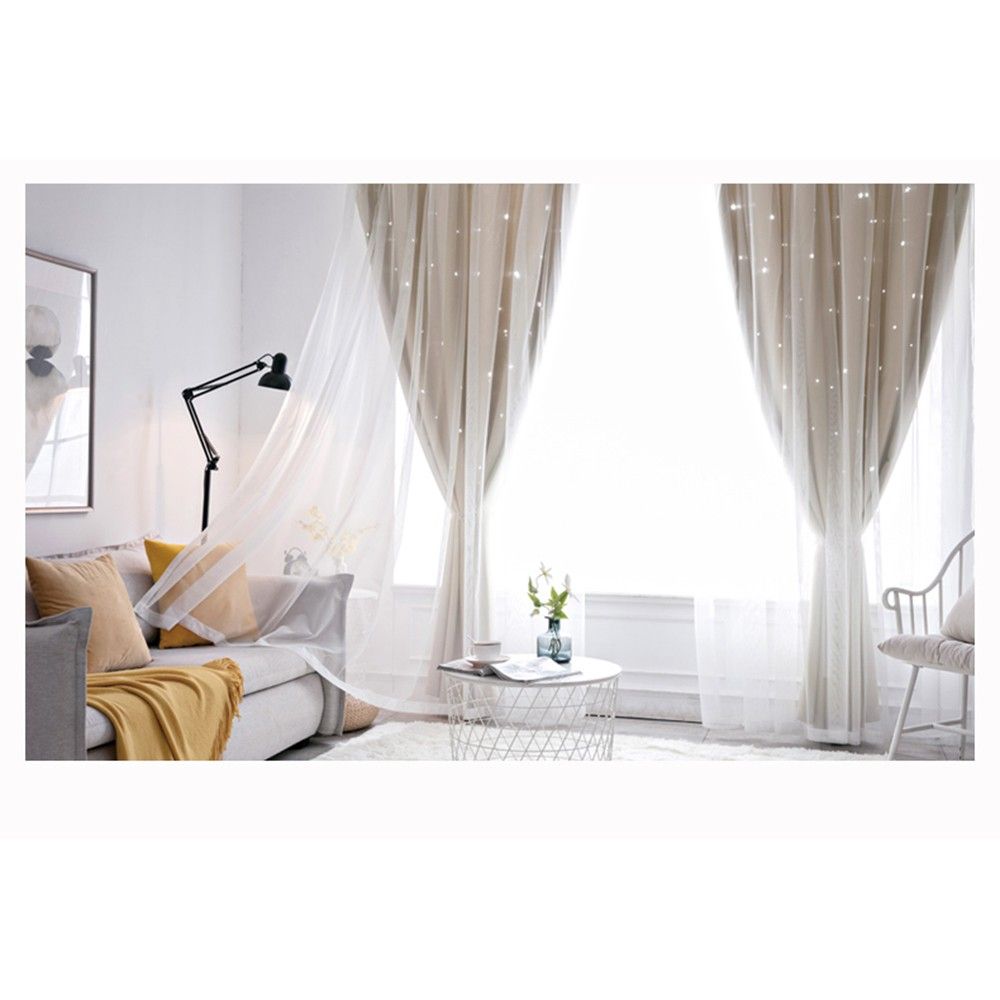 Window Curtain Hollowed Out Stars Shading Curtain Drape