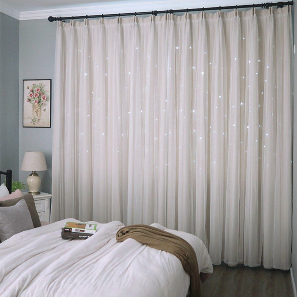 Window Curtain Hollowed Out Stars Shading Curtain Drape