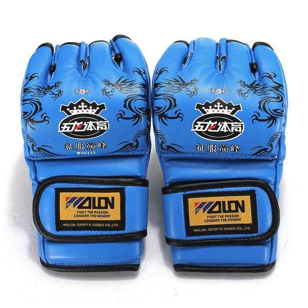 UFC MMA Leather Boxing Grappling Training Punching Sparring Mitts Blue Blue