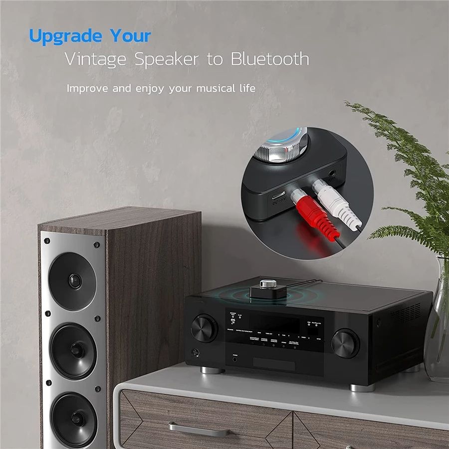 Bluetooth 5.0 Receiver 3D Stereo TF Card  Wireless Adapter