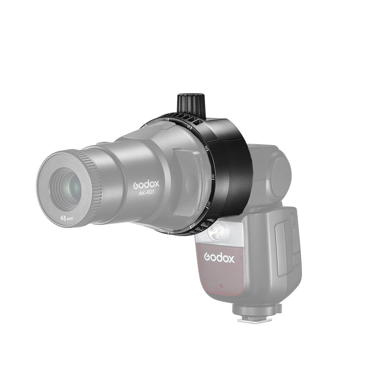 Godox AK-R25 Fresnel Head Flash Adapter Holder for Mounting Godox AK-R21 Projector to Godox V850/V860/TT685/TT600 Series and Other Fresnel Head Flashes