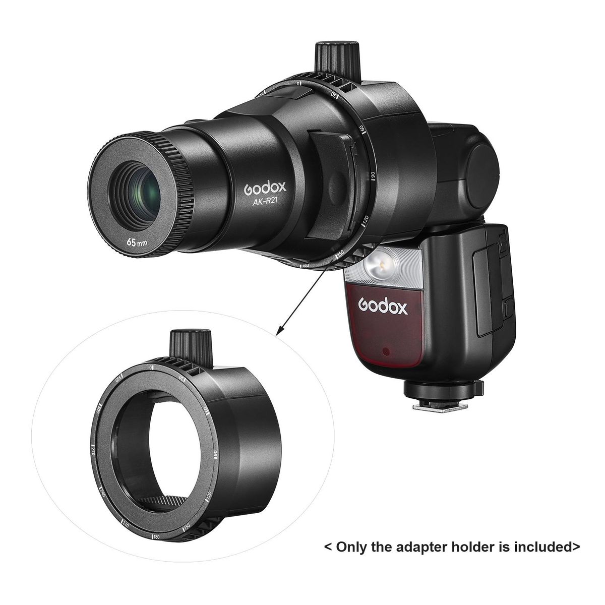 Godox AK-R25 Fresnel Head Flash Adapter Holder for Mounting Godox AK-R21 Projector to Godox V850/V860/TT685/TT600 Series and Other Fresnel Head Flashes