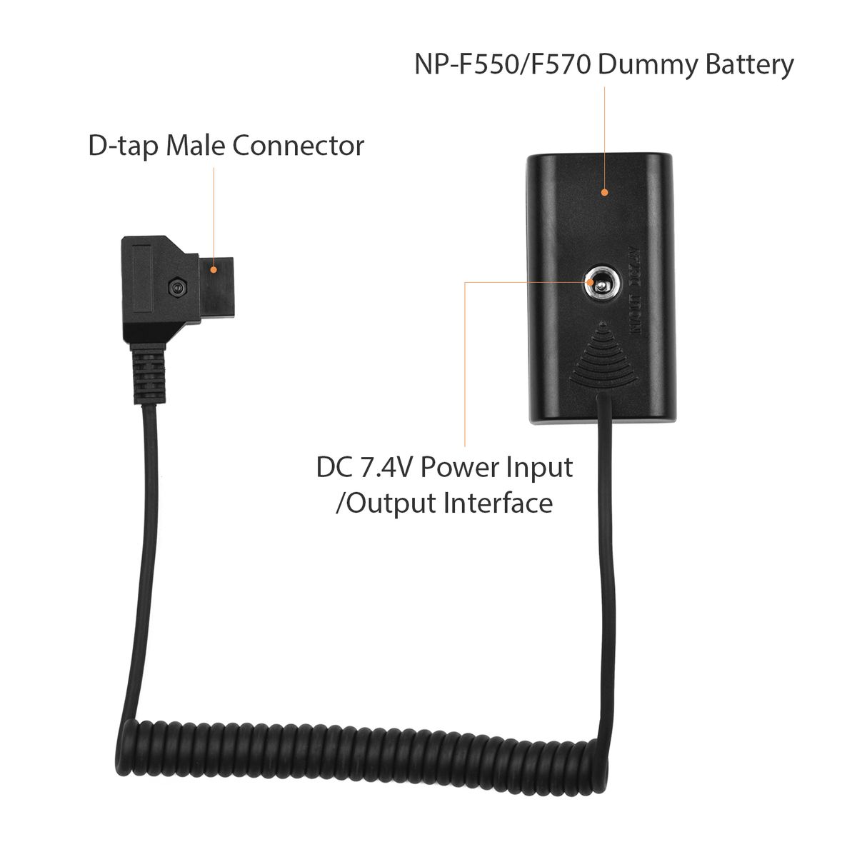 D-Tap To NP-F550 F570 Dummy Battery Coupler Adapter With DC