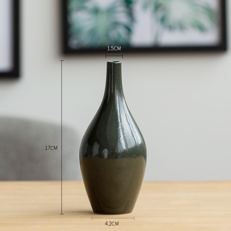 Zen Black Nordic Mediterranean Blue European Ceramic Dried Flower Vase Small Fresh Modern Minimalist Decorative Ornaments