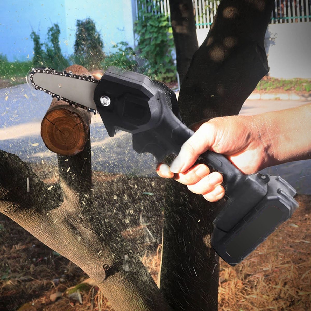 Mini Chainsaw 4-Inch Cordless Electric Protable Pruning Saw