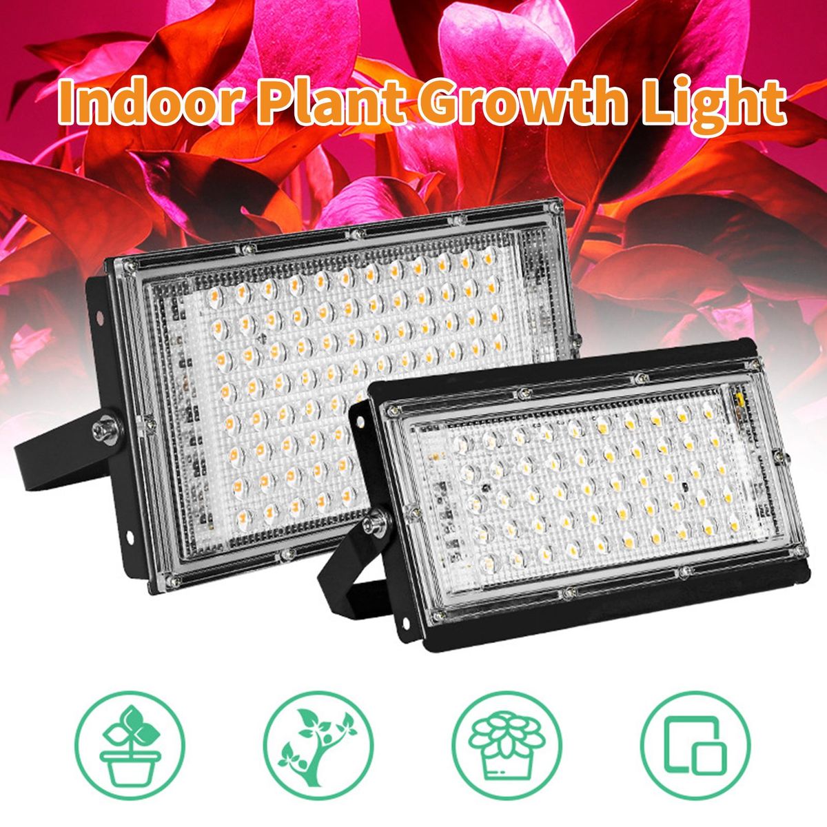 AC180-240V 100W 96LEDs Indoor Plant Growth Light Full Spectrum Grow Lamp for Indoor Plants Veg and Flower Household Greenhouse Supplement Light