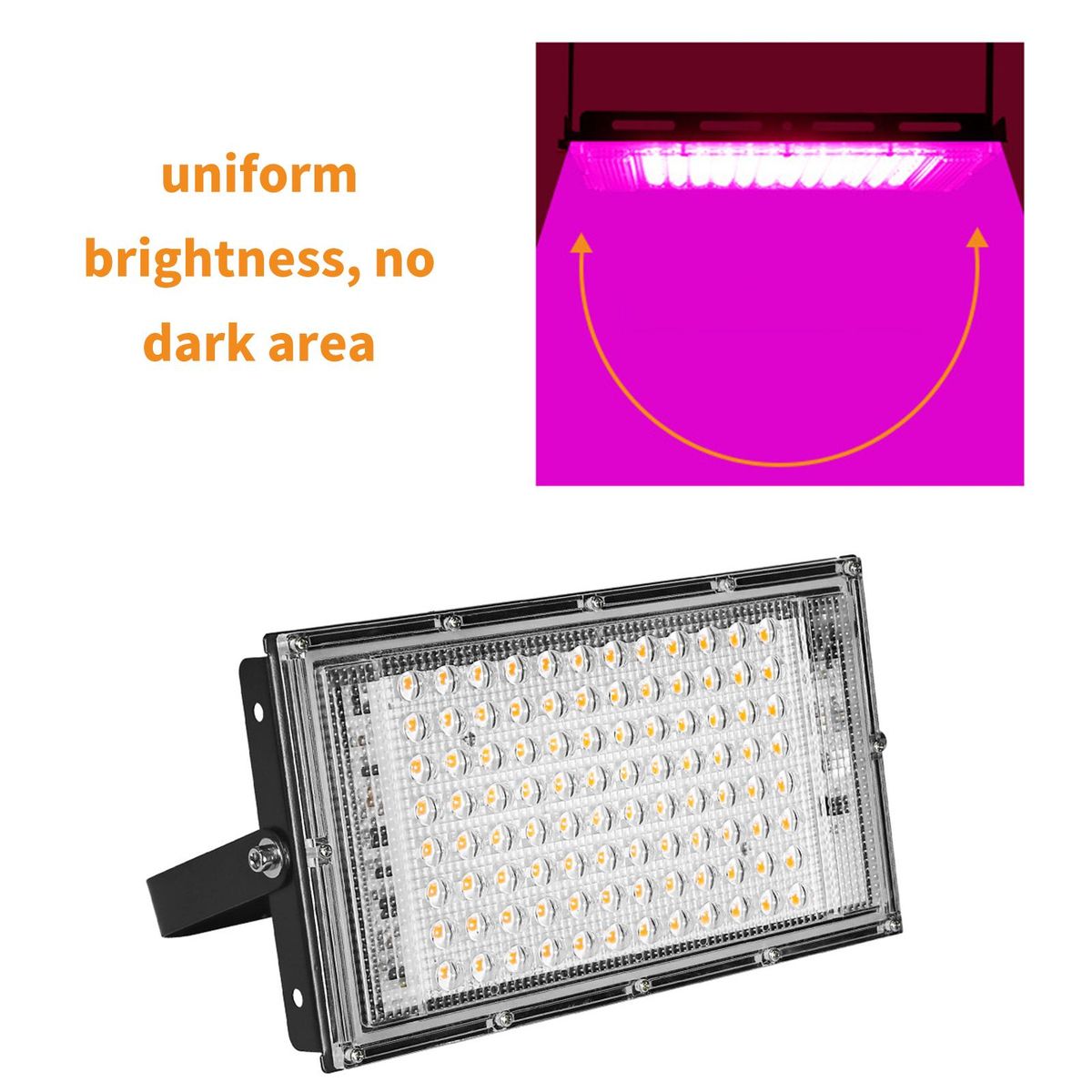 AC180-240V 100W 96LEDs Indoor Plant Growth Light Full Spectrum Grow Lamp for Indoor Plants Veg and Flower Household Greenhouse Supplement Light
