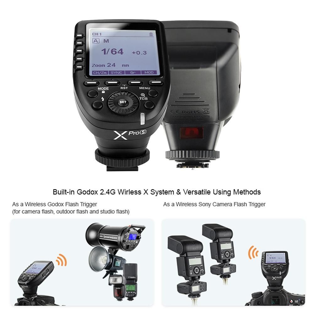 XproS TTL Wireless Flash Trigger Transmitter Support TTL Autoflash 1/8000s HSS Large LCD 5 Group Buttons 11 Customizable Functions for Sony a7 II a77 a99 ILCE-6000L a9 A7R A7RII a350 DSC-RX10