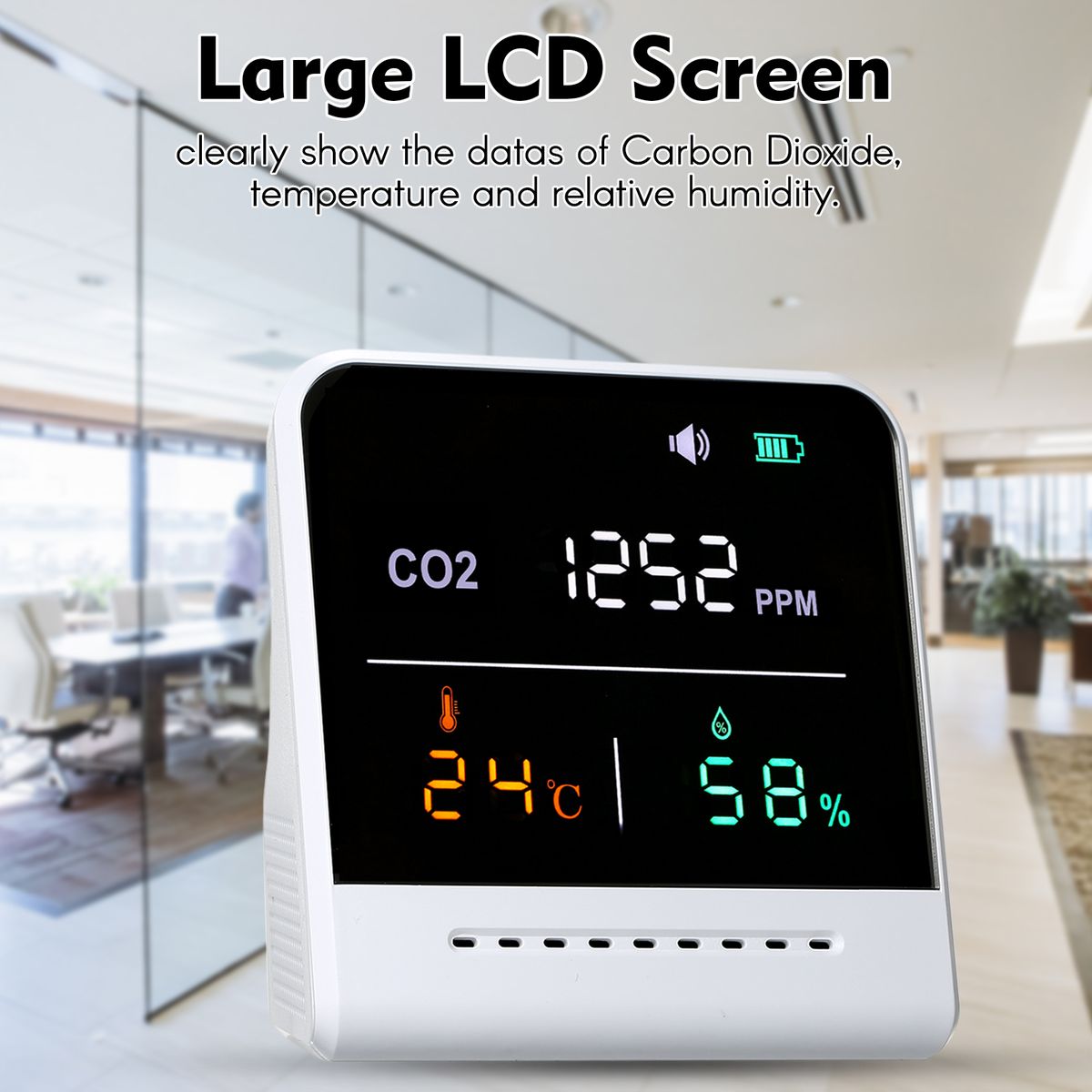 C O 2 Meter, Indoor Carbon Dioxide Detector, Infrared