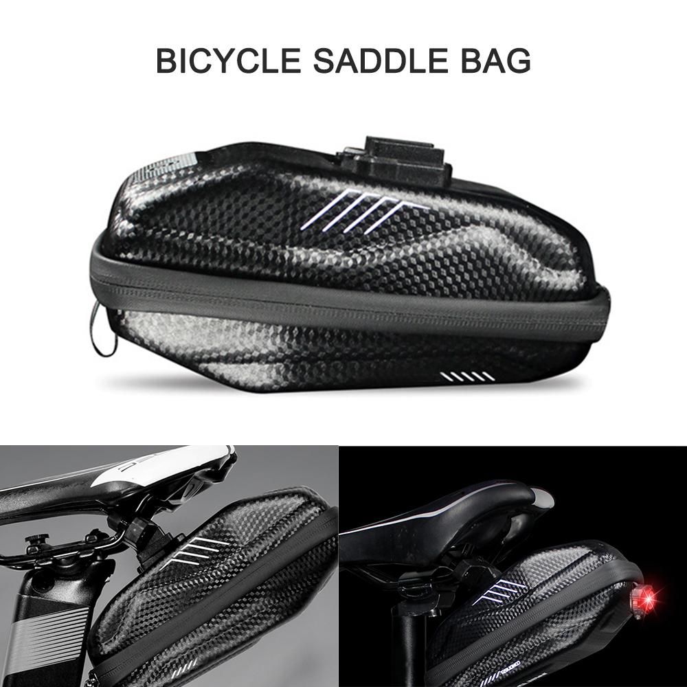 Bicycle Saddle Seat Bag Waterproof Bike Tail Rear Pouch Strap-On Saddle Storage Bag Under Seat Portable Bike Storage Bag for Outdoor Cycling MTB Road Bike