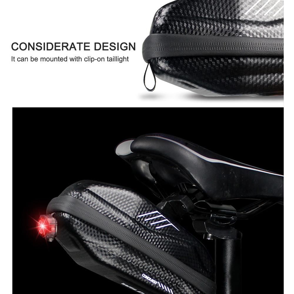 Bicycle Saddle Seat Bag Waterproof Bike Tail Rear Pouch Strap-On Saddle Storage Bag Under Seat Portable Bike Storage Bag for Outdoor Cycling MTB Road Bike