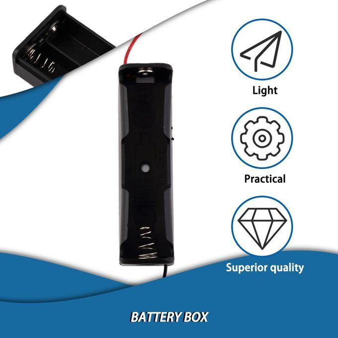 Portable Plasti  Battery  Ase Holder Storage Boxes For 186  Batteries 3.7V-black
