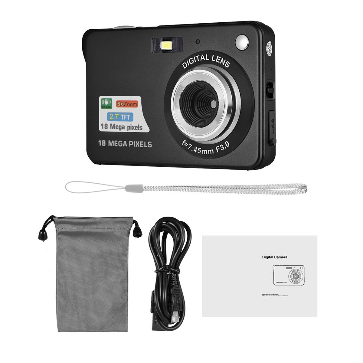 Portable 720P Digital Camera Video Camcorder 18MP Photo 8X