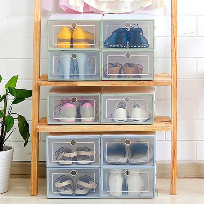 Transparent Plasti  Shoes Storage Box Drawer Box Shoes Storage  Ase Home-White