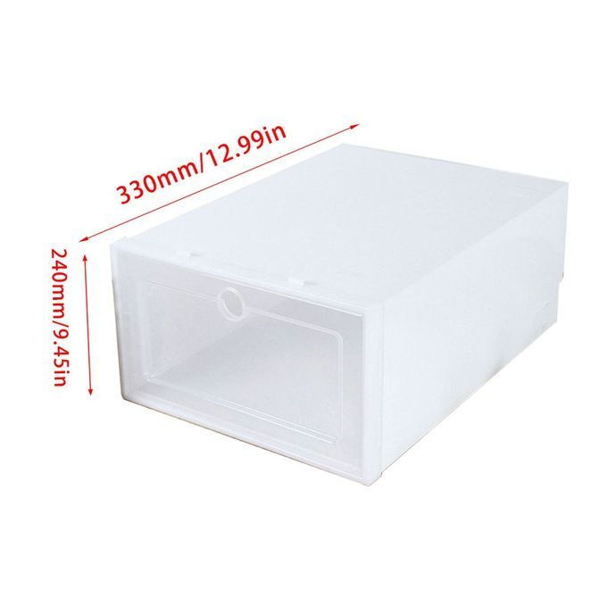 Transparent Plasti  Shoes Storage Box Drawer Box Shoes Storage  Ase Home-White