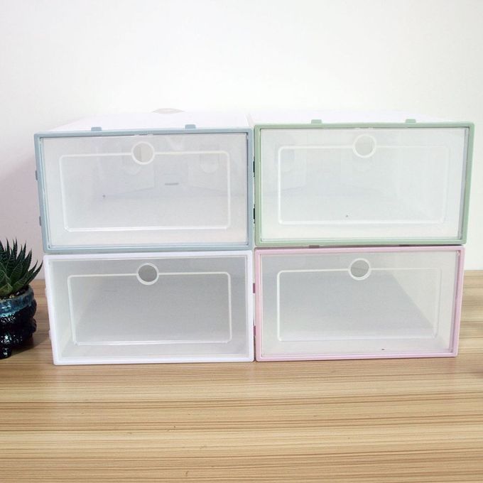 Transparent Plasti  Shoes Storage Box Drawer Box Shoes Storage  Ase Home-White