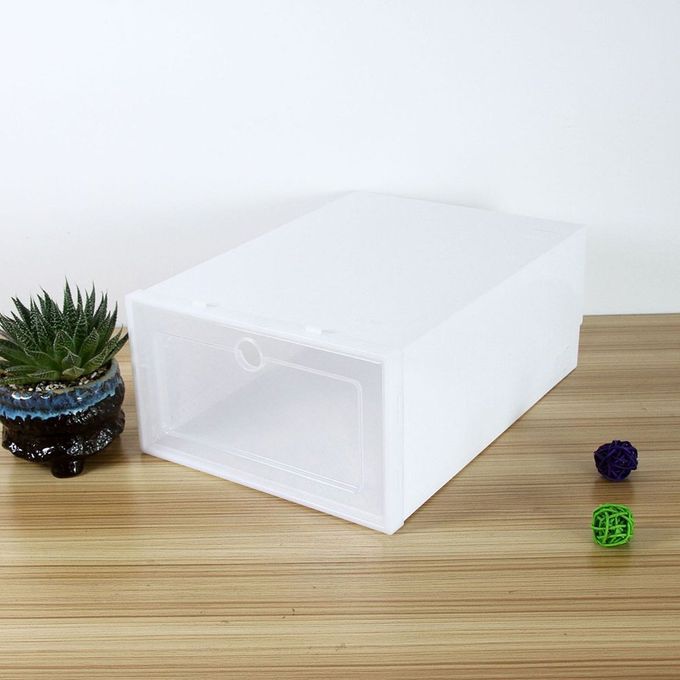 Transparent Plasti  Shoes Storage Box Drawer Box Shoes Storage  Ase Home-White