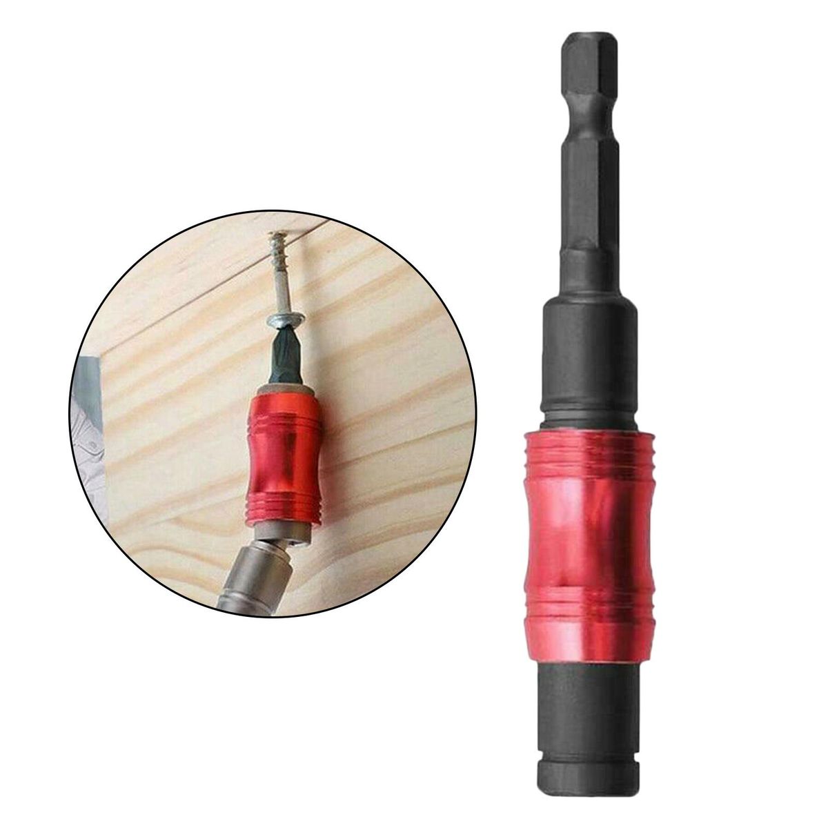 Adjustable Pivoting Drill Bit Holder  Drill Extensions Black Red