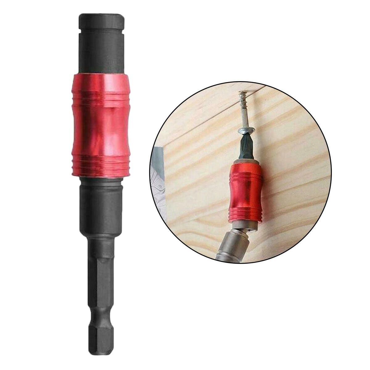 Adjustable Pivoting Drill Bit Holder  Drill Extensions Black Red